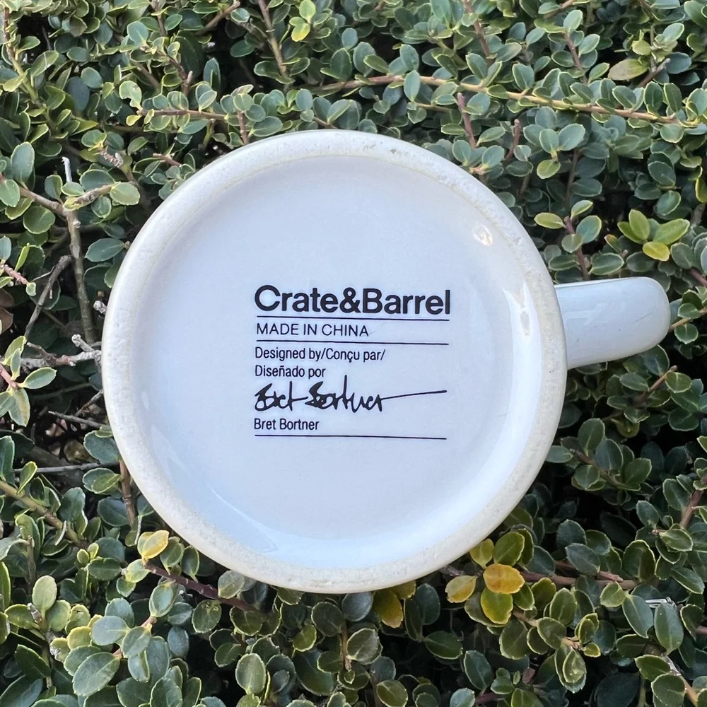 Crate & Barrel Designer Bret Bortner Coffee Tea Cocoa Mug Drink Replacement 12oz